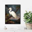 2 x Egret Bird Vintage Poster Art Print Retro Wall Art Poster Decor Nature, Avian Painting Artwork for Bedroom Living room Decor 41 (Egret, 8 x 10 inches, Unframed)