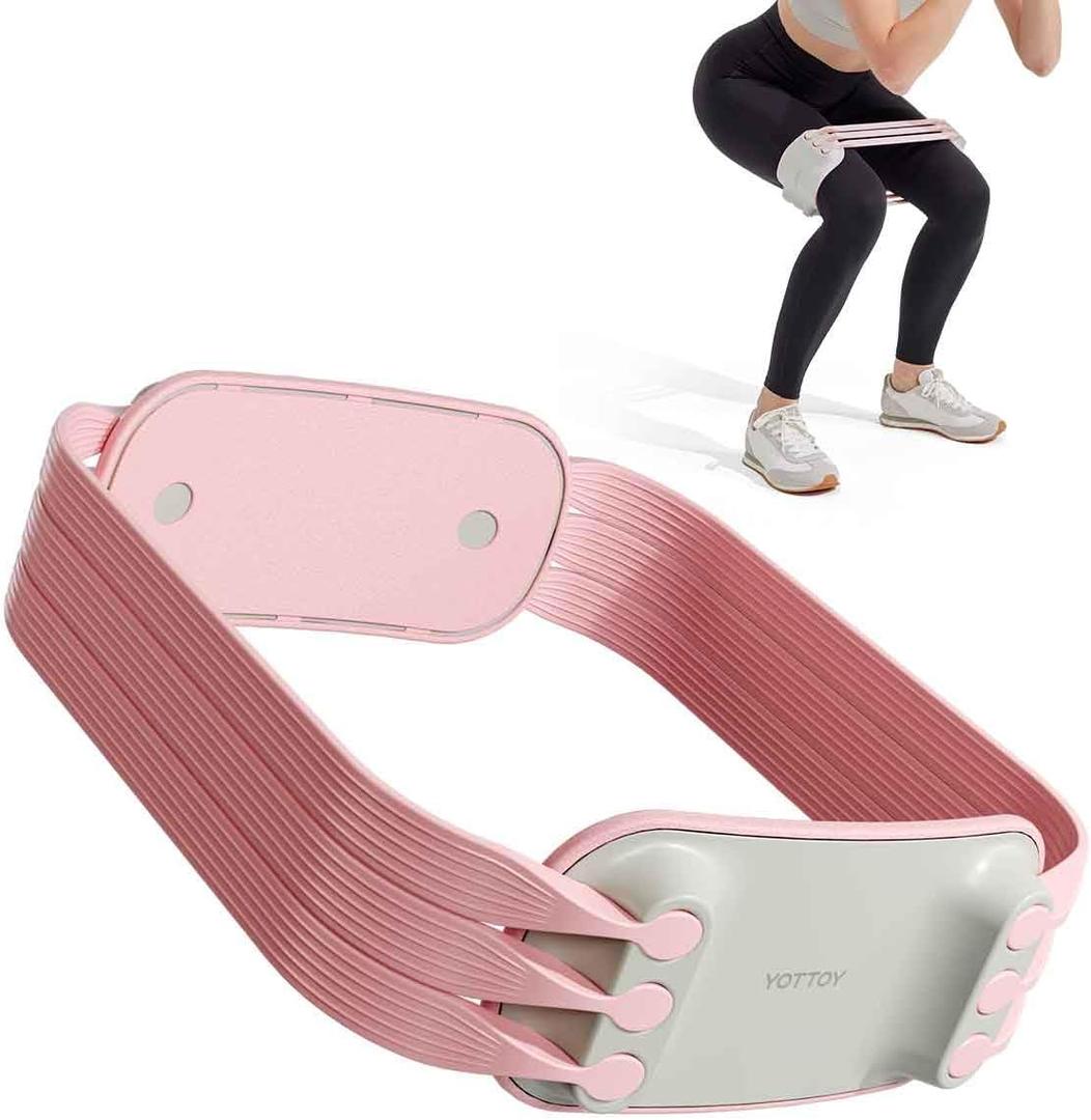 YOTTOY Adjustable Resistance Band Set,2060 lbs with 6 Latex Bands,Exercise Bands for Home Gym, Workout Bands for Legs & Glutes, Elastic Bands for Exercise, Stretch Bands for Fitness Training (Pink)