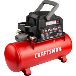 Craftsman Air Tools, 2 Gallon Portable Air Compressor 1/3 HP Oil-Free Max 125 PSI Pressure, Hot Dog, Model: CMXECXA0200243
