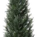 6 Feet Pre-Potted Evergreen Outdoor Artificial Cedar Tree Privacy Screen for Front Porch Decor, Outdoor Entryway Decor Fake Tree, Tall Faux Tree with UV Resistant Coating (1 Pack)