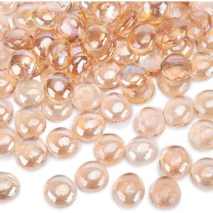 DomeStar 5LB Flat Glass Marbles - Pink Flat Glass Pebbles for Vases, Fish Tank Rocks, Aquarium, DIY Crafts