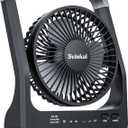 Battery Powered Fan, 10000mah Portable Desk Fan with Timer, 3 Speeds, Whisper Quiet, 180 Rotation, Portable Fan for Office, Bedroom, Outdoor, Camping (grey)