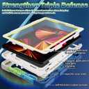 For iPad Air 5th 4th Generation 10.9 inch Case with Screen Protector [15ft Drop Protection] iPad Pro 11 Case 4th 3rd 2nd 1st Gen (2022 2021 2020 2018) for Kids W/ 360 Stand Hand/Shoulder Strap (Blue)