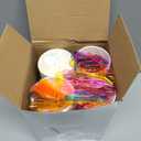 100 Pcs Ice Cream Cups with Spoons Paper Dessert Cups Colorful Sundae Bowls Disposable Ice Cream Containers for Hot Soup Spring Summer Graduation Bar Party Supplies (4 oz)