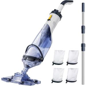 Handheld Pool Vacuum, JESIMAIK Rechargeable Pool Vacuum Cleaner with 18.5 GPM, 60 Min Runtime, Telescopic Pole, Ideal Cordless Pool Vacuum for Above Ground Pool, Inground Pool, Spas, Hot Tubs