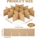 Feifeiya 8 Set Moving Box Divider Kits 13 x 13 x 3 Inch Shipping Cardboard Packing Dividers for Fruit Separation Glass Inserts Moving Kitchen Glassware Dish Packing Supplies(Box Not Included) (Brown)