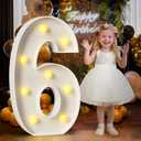 Mixifox 3FT Marquee Numbers 6 Large Light up Numbers for 6th 16th 60th Birthday Decorations Big Foam Board Mosaic Number for Anniversary Party Decor Light Up Sign DIY Pre-Cut Kit