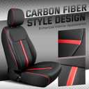 Faux Leather Front Seat Covers for Ford F150 2015–2025 2026 (XL, XLT, Not Regular Cab), Exact Fit 1st Row Bucket Seat Protectors,Truck Interior Accessories for F-150 Black/Red