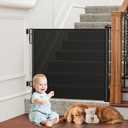 PRObebi Retractable Baby & Dog Gate - Extra Wide (54" W x 34" H), Ideal for Stairs, Hallways, Doorways, Deck & Porch 