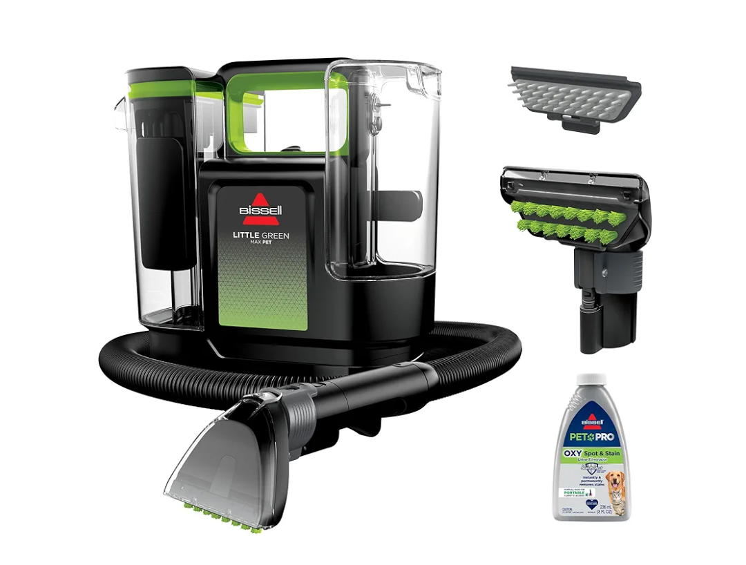 BISSELL® Little Green® Max Pet Portable Carpet and Upholstery Deep Cleaner, Car/Auto Detailer, with Self-Cleaning Tough Stain Tool and Pet Hair Removal Tool (3860)