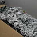 6FT Pre-lit Snow Flocked Christmas Tree Spruce with Remote Control, 350 Warm White Multi-Color Lights, Artificial Hinged/Feel Real/Realistic for Home, Holiday Decoration Dual Color LED