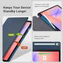 CoBak Case for Samsung Galaxy Tab S10 Lite / S10 FE / S9 FE 10.9 Inch, Protective Smart Auto Wake/Sleep Cover with Anti-Slip Multi-Angle Stand and S Pen Holder, Dark Blue