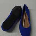 Obtaom Round Toe Women Flat Shoes Slip on Girls Dress Black Ballet Flats (7, Blue)