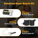 Gas Dryer Repair Kit Includes 279311 Igniter 279834 Gas Valve Coils 338906 Flame Sensor Replacement for Whirlpool Kenmore Maytag Gas Dryers