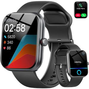 Smart Watch for Women Men with Alexa Built-in, NEW 1.91" Smartwatch for iPhone & Android Bluetooth Call, Fitness Tracker with Heart Rate/SpO2/Stress/Sleep Monitor, IP68 Waterproof, 100+ Sports Modes