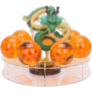 Resin Shenron Figure Shenlong Statue Set 3.5cm Crystal Balls + Shelf with Gift Box for Business Halloween Christmas Holiday