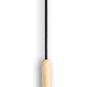 Modern Pendant Light, 6.6"x6.6"x7" Iron Hanging Fixture with Warm Oak Woodgrain, 15"-72" Adjustable Cord, E26 Socket, 4.7" Ceiling Canopy for Kitchen, Hallway  Ashwood Gray