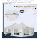 29x21ft Party Tent, White Wedding Tent, Waterproof,UV Protection Outdoor Gazebo Pavilion Shelter Tent for Party, Event,Picnic,White