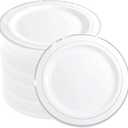 WELLIFE Silver Plastic Dinner Plates 72 Pieces, 10.25" Silver Disposable Plates, Premium Hard Plastic Lunch Plates, Ideal for Wedding and Party