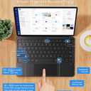 Surface Pro 12 Keyboard for Microsoft Surface Pro 12" Device 2025, 7-Color Backlits Type-Cover Bluetooth Wireless Magnetic Ultra Slim Keyboard with Multi-Touch Trackpad, USB-C Rechargeable Battery
