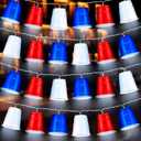 Hiboom 2 Pack Red White and Blue Cups Light, Shot Cups Fairy String Lights Battery Operated LED for 4th of July Independence Day Patriotic Decor Memorial Day Bar Graduation RV Party (6.56Ft)