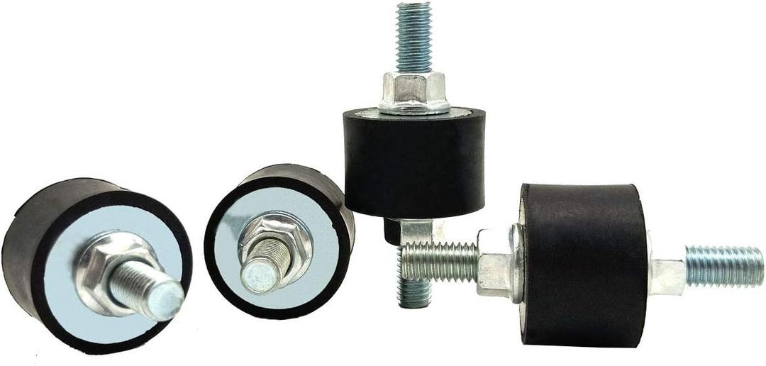 M10 Rubber Studs Shock Absorber Anti-Vibration Isolator Mounts, Rubber Cylindrical Vibration Isolation Mount, for Air Compressors Garage Motor Diesel Engines with Non-Slip Nuts, 4 Pack Double Stud M10 Rubber Studs Shock Absorber Anti-Vibration Isolator Mounts, Rubber Cylindrical Vibration Isolation Mount, for Air Compressors Garage Motor Diesel Engines with Non-Slip Nuts, 4 Pack Double Stud