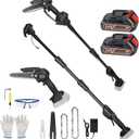 2-in-1 Cordless Pole Saw & Mini Chainsaw, Battery Powered 5.1lb Lightweight Multi-Angle & 13FT MAX Reach 6 Inch Electric Pole Saw for Tree Trimming & Branch Cutting