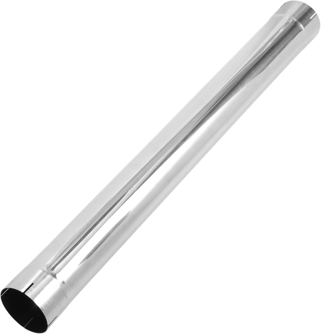 Motoforti 76mm 3" OD Stainless Steel Straight Mandrel Pipe Tube 30" Length Car Tubing Piping with Double Cutted and Expand-on Ends Surface Polishing Silver Tone