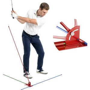 Golf Alignment Stick Holder - Metal Golf Alignment Sticks, Three-Hole Holder, Golf Swing Trainer with Training Manual, Golf Training Aid for Swing Plane & Swing Path