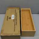 Bamboo Kitchen Drawer Organizer Boxes 14" x 5" Stackable Wood Silverware Utensil Tray for Drawers Bins Cutlery & Flatware Storage Wooden Pantry Organizers Set of 2 for Junk Drawer Bathroom Rv