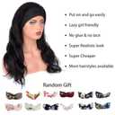 Headband Wig Human Hair Wigs Body Wave Headband Wig 24 Inch Glueless Human Hair Wig for black women human hair glueless, None Lace Front Wigs 180% Density Wear and Go Wig Machine Made Headband Wigs