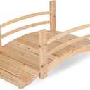 Shine Company 4980N 4 Ft. Cedar Wood Garden Bridge with Side Rails, Natural