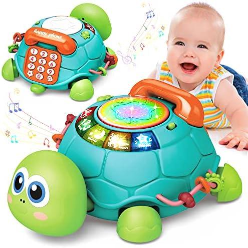Jyusmile Baby Toys 6 to 12 Months, Musical Turtle Crawling Infant Toys, Early Learning Educational Toy with Light & Sound, Christmas Birthday Gifts for Boy Girl 7 8 9 10 11 Month 0-1 Year Old