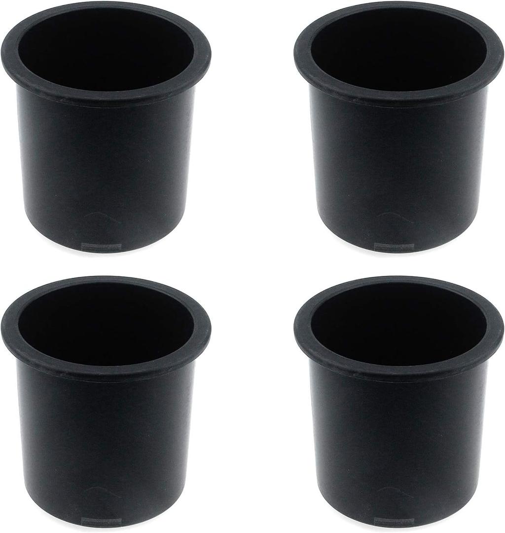 Quluxe Sofa Cup Holder, The Ultimate Anti-Spill Couch Coaster Holder Plastic Drink Holder for Your Sofa or Car - Black (Pack of 4) (10.5 x 10.5 x 10cm)