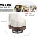 Outdoor Swivel Chair Covers Waterproof 2 Pack, Outdoor Chair Covers Patio Furniture Cover for Deck Patio Swivel Chair Heavy Duty, 28 W x 32 D x 36 H inches Beige and Brown