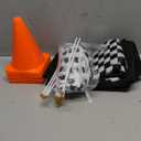 Race Car Birthday Party Decorations - 7inch Orange Race Cones with Checkered Flags,12 Traffic Cones, 24 Racing Black and White Flags,Racecar Theme Two Fast Centerpieces Supplies(36PCS)