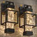 Hotsonic 2 Pack Dusk to Dawn Outdoor Porch Light Fixtures Wall Mount, 14'' Dimmable Exterior Lighting for Outside, Waterproof Wall Lantern Lamps, Black Sconce Coach Lights for House, Garage