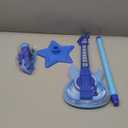 Guitar and Microphone Play Set for Boys, Karaoke Machine with Music&Light, Microphone Toys with Stand, Adjustable Height Guitar Toys for Kids, Toddlers, Child(Blue)