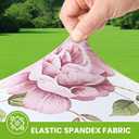Smiry Spandex Fitted Tablecloth for 4 Foot Rectangle Tables, Washable Picnic Table Cover with Elastic, Stretch Reusable Table Cloth for Outdoor, Camping, Dining & Kitchen (Flowers, 24"x48")