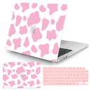 Seorsok Compatible with New MacBook Air 13.6 inch Case 2022 Release A2681 M2 Chip with Liquid Retina Display&Touch ID,Cute Cow Pattern Plastic Hard Shell Cover&Keyboard Cover,Pink