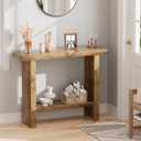 Farmhouse Wood Entryway Table Narrow Console Tables with Storage Behind The Couch Sofa, Entrance Side Table with Shelves for Hallway, Living Room, Foyer, Rustic, 42 Inches X 14 Inches X 35 Inches