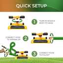 Joeys Sprinkler for Yard, Rotating Garden Sprinkler for Large Area Coverage, Lawn and Yard Sprinklers (Yellow)