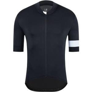 YKYWBIKE Cycling Jersey Men Aero Race Fit, Road Bike Jersey Short Sleeved Moisture Wicking, Breathable,Zip Pocket,UPF50 (Small, Black)