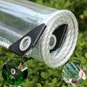 Clear Tarp 8x20ft, Clear Tarps with Grommets, 14 MiL Heavy Duty Waterproof with Reinforced Edge for Plant Greenhouse, Balcony, Garden, Pet Hutch, Roof.