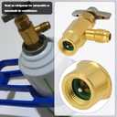 R600a Refrigerant Valve Bottle Opener Brass 7/16" Female Thread to 1/4" SAE Male Thread Self-Sealing Can Tap Adapter for Air Conditioning Refrigerant