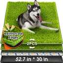 Hompet Dog Grass Pad with Tray Large, 52.7"x30", 2 Reusable Artificial Turf for Dogs Potty, Waterproof Non-Slip Washable Pee Pads, Quickly Absorbency Portable Dog Litter Box for Indoor/Outdoor Use