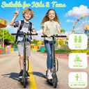 WERHY Foldable Kids Electric Scooter, 350W Motor, Max 12/16Miles Long Range, 19 MPH Max Speed, 8.5" Solid Tire, Lightweight Foldable E-Scooter with Dual Braking, Digital Display, Cruise Control