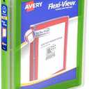 Avery Flexi-View 3 Ring Binder, 1 Inch Round Rings, 1 Chartreuse Green Binder (17608)