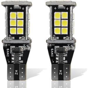 2PCS Extremely Bright T15 921 912 W16W Car LED Bulbs, Waterproof Automotive Backup Reverse Light with 3030SMD Chip, Car Brake Light Illumination Bulbs Replacement for Most Vehicles (White)