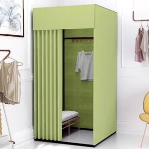 Clothing Store Fitting Room with Shading Curtain, Portable Temporary Mobile Privacy Protection Dressing Room, Foldable Mall Simple Changing Room for Office Outdoor Activity, 200x100x95cm, (Green)